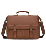 Bosidu Leather Messenger Bag for Men, 15.6 Inch Laptop Briefcase Large Computer Satchel Shoulder Bag for Work/Business/Travel
