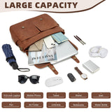 Bosidu Leather Messenger Bag for Men, 15.6 Inch Laptop Briefcase Large Computer Satchel Shoulder Bag for Work/Business/Travel