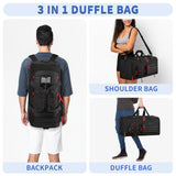 Bosstin Gym Bag for Men & Women, 45L Travel Duffle Sports Duffel Bag Gym Weekender Overnight Backpack with Shoe Compartment (Black)