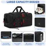 Bosstin Gym Bag for Men & Women, 45L Travel Duffle Sports Duffel Bag Gym Weekender Overnight Backpack with Shoe Compartment (Black)