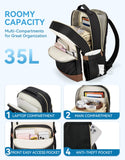 BOSTANTEN 15.6 Inch Laptop Backpack for Women - College Teacher Computer Bag Travel Backpack Purse Brown＆Black