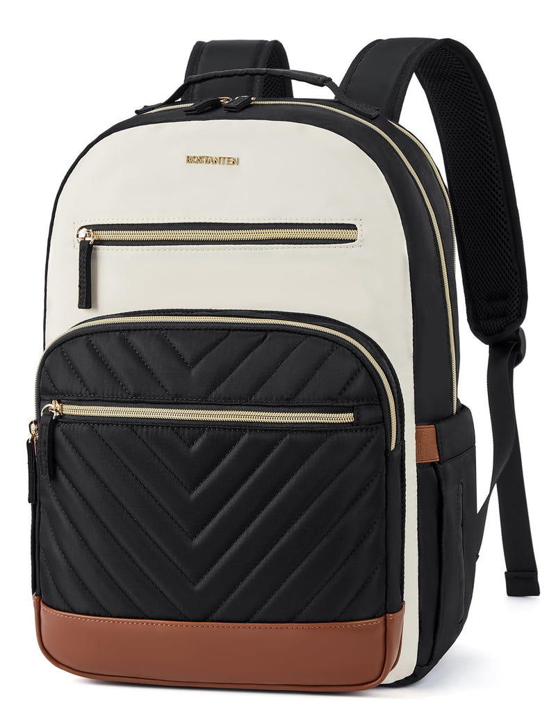 BOSTANTEN 15.6 Inch Laptop Backpack for Women - College Teacher Computer Bag Travel Backpack Purse Brown＆Black