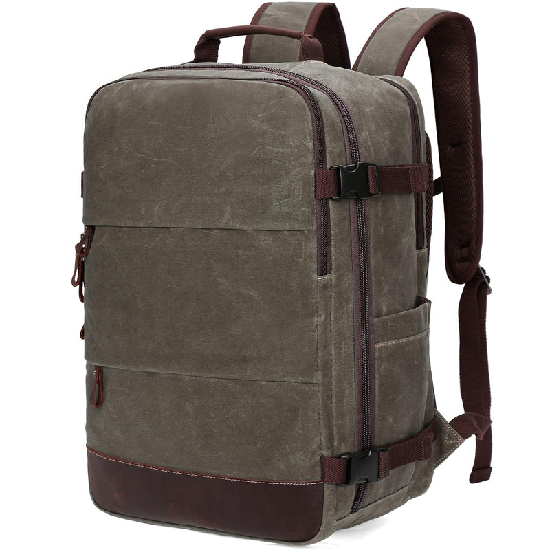BOVIP Travel Backpack for Men, Carry On Backpack, Flight Approved Personal Item, 18.4 inch Laptop Backpack, Light Green
