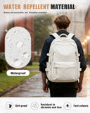 BOXSAM Lightweight Backpack for Women, Large Laptop Travel Backpack Casual Daypack College Bag Rucksack for Men. Beige