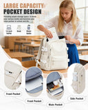 BOXSAM Lightweight Backpack for Women, Large Laptop Travel Backpack Casual Daypack College Bag Rucksack for Men. Beige