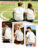 BOXSAM Lightweight Backpack for Women, Large Laptop Travel Backpack Casual Daypack College Bag Rucksack for Men. Beige
