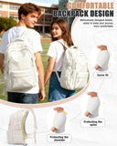 BOXSAM Lightweight Backpack for Women, Large Laptop Travel Backpack Casual Daypack College Bag Rucksack for Men. Beige