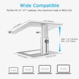 BoYata Laptop Stand, Ergonomic Aluminum Height Adjustable Computer Stand Laptop Riser Holder for Desk, Compatible with MacBook Pro/Air, Dell, Lenovo, HP, Samsung, More Laptops 11 - 17"