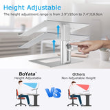 BoYata Laptop Stand, Ergonomic Aluminum Height Adjustable Computer Stand Laptop Riser Holder for Desk, Compatible with MacBook Pro/Air, Dell, Lenovo, HP, Samsung, More Laptops 11 - 17"