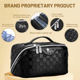 BOYATU Travel Makeup Bag Organizer: 3 Pcs Set Large Capacity Cosmetic Bags Holds 10–20 100ml Full - Size Bottles for 3–15 Day Trips - 180°Open - Flat Make up Case 3 - sec touch - up - Toiletry Bag Gift women