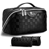 BOYATU Travel Makeup Bag Organizer: 3 Pcs Set Large Capacity Cosmetic Bags Holds 10–20 100ml Full - Size Bottles for 3–15 Day Trips - 180°Open - Flat Make up Case 3 - sec touch - up - Toiletry Bag Gift women