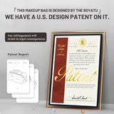 BOYATU Travel Makeup Bags Cosmetic Organizer Bag: 3 Pcs Set Large Capacity Floral Make up Bag with Compartments - Waterproof Leather Toiletry Bags with Handle for Women (01 - Light Blue)