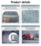 BOYATU Travel Makeup Bags Cosmetic Organizer Bag: 3 Pcs Set Large Capacity Floral Make up Bag with Compartments - Waterproof Leather Toiletry Bags with Handle for Women (01 - Light Blue)