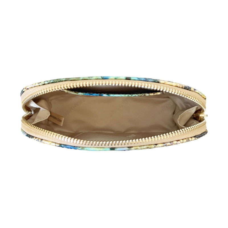 BRAHMIN Tina Small Cosmetic Case (Mineral Blue Chevelle)