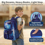 BrainyBees Kids Backpack for Boys - 17 Inch School Bookbag for Grades 3-5