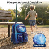 BrainyBees Kids Backpack for Boys - 17 Inch School Bookbag for Grades 3-5