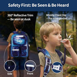 BrainyBees Kids Backpack for Boys - 17 Inch School Bookbag for Grades 3-5