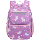 BrainyBees Kids Backpack for Girls Kindergarten - 15 Inch Lightweight School Bookbag fits Folder, Unirorn Backpack for Kids 4 - 7 with Chest Strap & Insulated Pocket, Pink