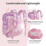 BrainyBees Kids Backpack for Girls Kindergarten - 15 Inch Lightweight School Bookbag fits Folder, Unirorn Backpack for Kids 4 - 7 with Chest Strap & Insulated Pocket, Pink