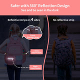BrainyBees Preschool Backpack for Girls - 15 Inch Kindergarten Backpack for Girls 3 to 8, Lightweight Elementary School Backpack for 1st 2nd Grade, Kids Backpack for School and Travel, Pink