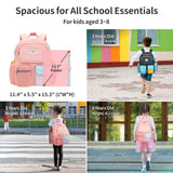 BrainyBees Preschool Backpack for Girls - 15 Inch Kindergarten Backpack for Girls 3 to 8, Lightweight Elementary School Backpack for 1st 2nd Grade, Kids Backpack for School and Travel, Pink
