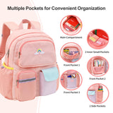 BrainyBees Preschool Backpack for Girls - 15 Inch Kindergarten Backpack for Girls 3 to 8, Lightweight Elementary School Backpack for 1st 2nd Grade, Kids Backpack for School and Travel, Pink