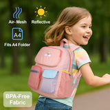BrainyBees Preschool Backpack for Girls - 15 Inch Kindergarten Backpack for Girls 3 to 8, Lightweight Elementary School Backpack for 1st 2nd Grade, Kids Backpack for School and Travel, Pink