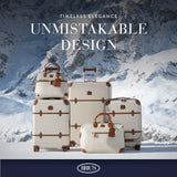 Bric's Bellagio 3.0 Spinner Trunk - Luxury Hardshell Carry On Luggage with Large Wheels, Telescopic Handle, Leather Detailing - Expandable Rolling Suitcase - 21" With Pocket, Cream