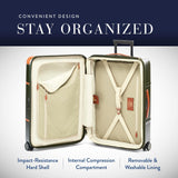 Bric's Bellagio 3.0 Spinner Trunk - Luxury Hardshell Check In Luggage with Large Wheels, Telescopic Handle, Leather Detailing - Expandable Rolling Suitcase - 27", Olive