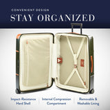 Bric's Bellagio 3.0 Spinner Trunk - Luxury Hardshell Check In Luggage with Large Wheels, Telescopic Handle, Leather Detailing - Expandable Rolling Suitcase - 30", Black