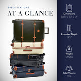 Bric's Bellagio 3.0 Spinner Trunk - Luxury Hardshell Check In Luggage with Large Wheels, Telescopic Handle, Leather Detailing - Expandable Rolling Suitcase - 30", Black