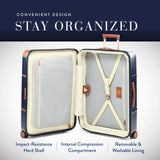 Bric's Bellagio 3.0 Spinner Trunk - Luxury Hardshell Check In Luggage with Large Wheels, Telescopic Handle, Leather Detailing - Expandable Rolling Suitcase - 30", Blue