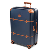 Bric's Bellagio 3.0 Spinner Trunk - Luxury Hardshell Check In Luggage with Large Wheels, Telescopic Handle, Leather Detailing - Expandable Rolling Suitcase - 30", Blue