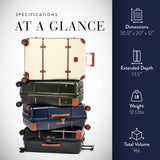 Bric's Bellagio 3.0 Spinner Trunk - Luxury Hardshell Check In Luggage with Large Wheels, Telescopic Handle, Leather Detailing - Expandable Rolling Suitcase - 30", Cream