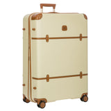 Bric's Bellagio 3.0 Spinner Trunk - Luxury Hardshell Check In Luggage with Large Wheels, Telescopic Handle, Leather Detailing - Expandable Rolling Suitcase - 32", Cream