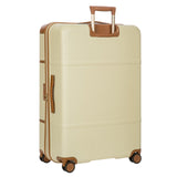 Bric's Bellagio 3.0 Spinner Trunk - Luxury Hardshell Check In Luggage with Large Wheels, Telescopic Handle, Leather Detailing - Expandable Rolling Suitcase - 32", Cream