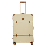 Bric's Bellagio 3.0 Spinner Trunk - Luxury Hardshell Check In Luggage with Large Wheels, Telescopic Handle, Leather Detailing - Expandable Rolling Suitcase - 32", Cream