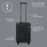 Bric's B|Y Ulisse Carry - On Spinner – Lightweight Hard Shell Luggage, Smooth 360° Double Wheels, TSA Combination Lock, USB Port & Interior Organization - 21 Inch, Black