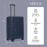 Bric's B|Y Ulisse Expandable Spinner Suitcase, Lightweight Polypropylene Hard Shell Luggage with 360° Rubber - Coated Double Wheels, TSA - Approved Lock and Organized Interior - 28 Inch, Ocean Blue