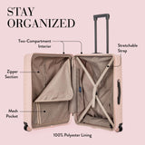 Bric's B|Y Ulisse Expandable Spinner Suitcase, Lightweight Polypropylene Hard Shell Luggage with 360° Rubber - Coated Double Wheels, TSA - Approved Lock and Organized Interior - 28 Inch, Pearl Pink