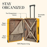 Bric's B|Y Ulisse Expandable Spinner Suitcase, Lightweight Polypropylene Hard Shell Luggage with 360° Rubber - Coated Double Wheels, TSA - Approved Lock and Organized Interior - 28 Inch, Mango