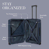 Bric's B|Y Ulisse Expandable Spinner Suitcase, Lightweight Polypropylene Hard Shell Luggage with 360° Rubber - Coated Double Wheels, TSA - Approved Lock and Organized Interior - 28 Inch, Ocean Blue