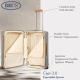 Bric's Capri 2.0 Spinner - Expandable Luxury Check - In Luggage With Spinner Wheels - Lightweight Check - In Suitcases with Wheels Made From Durable Polycarbonate - 27 Inch, Silver