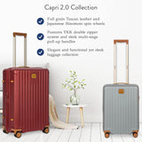 Bric's Capri 2.0 Spinner - Luxury Carry On Suitcases with Built - in USB Port and TSA Lock - Lightweight Luggage with Wheels - 21 Inch, Silver Shine