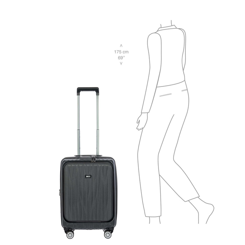 Bric's Cervia 21" Hardside Carry - On with Front Pocket, Expandable Luggage, 360° Spinner Wheels, Lightweight, TSA - Approved Locks, Durable, Dark Grey