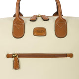Bric's FIRENZE Cargo Duffel Bag - Luxury Travel Tote with Luggage Sleeve - Weekender and Travel Carry On Bags For Women and Men - Embossed PVC - 18 Inch, Cream