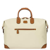 Bric's FIRENZE Cargo Duffel Bag - Luxury Travel Tote with Luggage Sleeve - Weekender and Travel Carry On Bags For Women and Men - Embossed PVC - 18 Inch, Cream