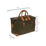 Bric’s LIFE Cargo Duffel Bag, Luxury Travel Weekender with Water - Resistant Faux Suede and Leather Details – 18 Inch, Olive