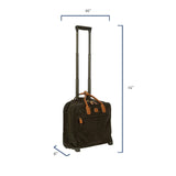 Bric's Life Tropea Carry On Spinner Luggage - Luxury Lightweight Suitcase with Spinner Wheels and Faux Suede Finish - 16", Olive