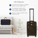 Bric's Life Tropea Carry On Spinner Luggage - Luxury Lightweight Suitcase with Spinner Wheels and Faux Suede Finish - 21", Olive